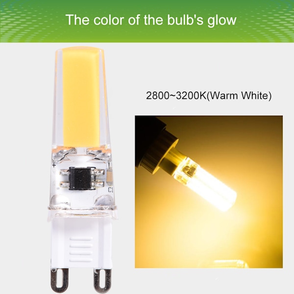 5 st G9 COB2508 LED-lampor AC 220V Dimbar lampa Hög