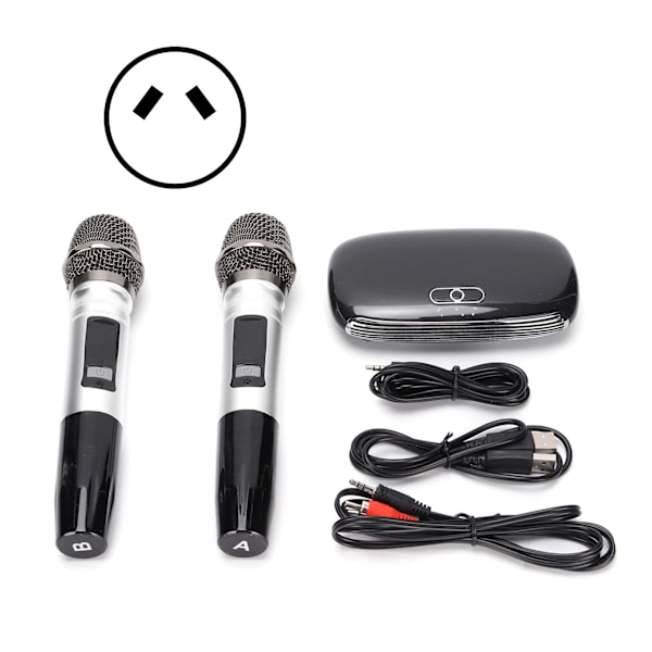 K8 Trådlöst Karaoke Mixer System Set Bluetooth Mikrofon Box Hemmamikrofon Media Maskin för Hemmet 100‑240VAU Kontakt Grå