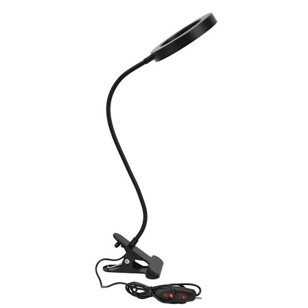 LED-bordslampa USB-driven klämma skrivbordslampa 3 färger steglös dimning justerbar nattläsningslampa för sovrum