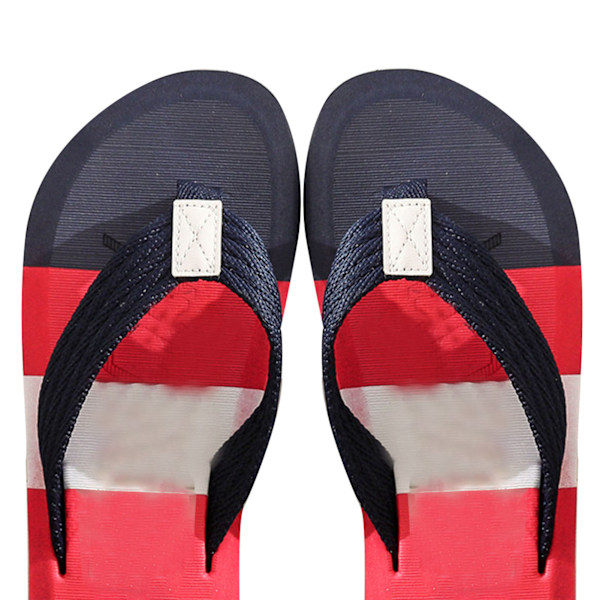 Flip-flops för män, snabbtorkande, ventilerande, halkfria, mjuka EVA, ergonomiska badtofflor, mörkblå 41