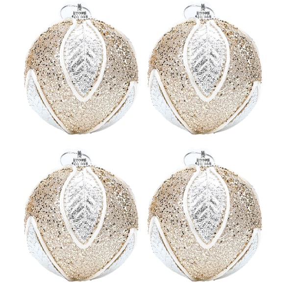 Christmas Glittered Balls Ornaments Vintage for Tree