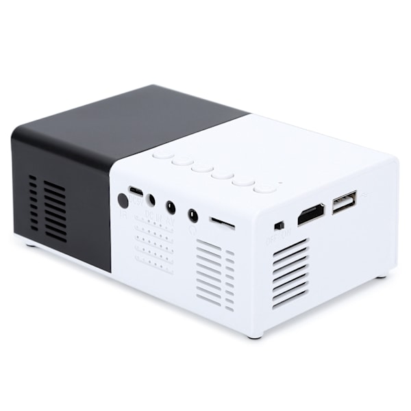 Mini Projektor Portabel Svartvit LED-projektionsmaskin med Stativ 100‑240V US-kontakt