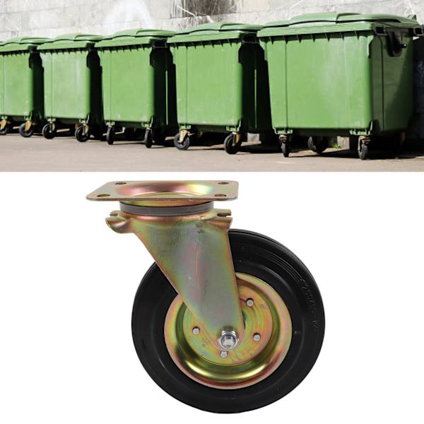 Svängbar Hjul 8 tum Legering Nav Gummi Tråd Rullager 440lbs Kapacitet för Vagn Trolley