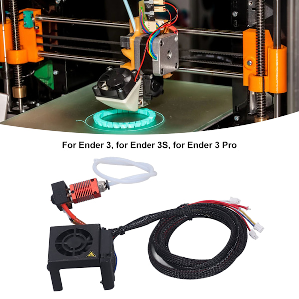 3D-skrivar Hotend Uppgraderingskit Lång Distans Hot End Munstycke Uppvärmningsblock och Rörset för Ender 3
