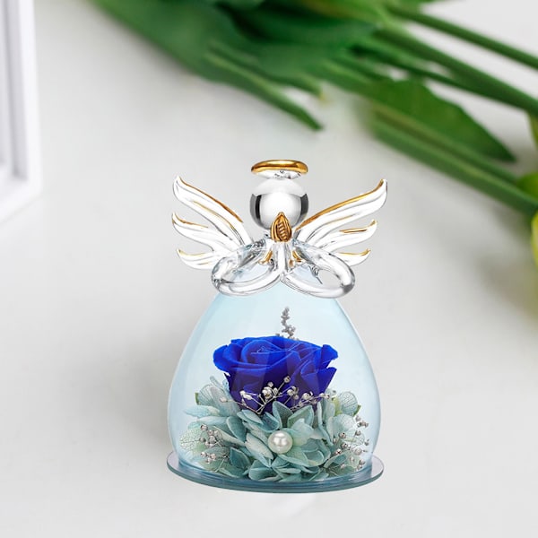 Angel immortal flower, rose glass cover, Christmas Valentine's