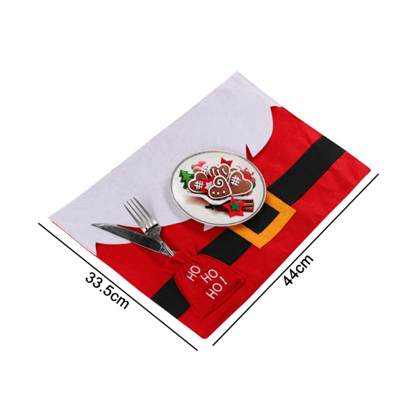 2 PCS Set Dish Bowl Food Placemat Mat Christmas Party