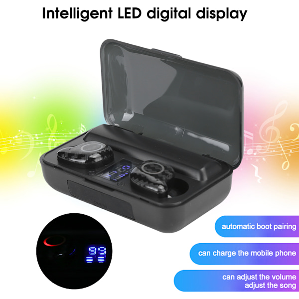 M20 Smart Display Bluetooth Headset Binaural Bluetooth 5.0 Anpassad med Strömdisplay