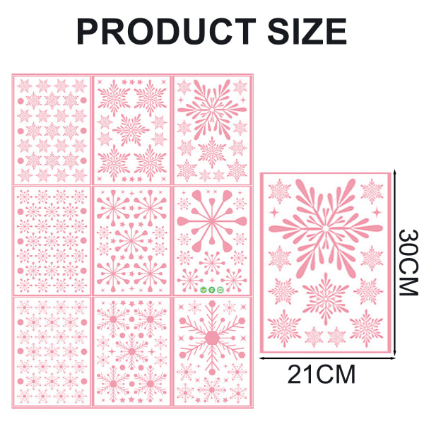 2 Sets Multi-color Static Snowflake Window Glass Stickers