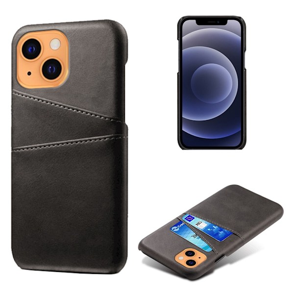 Läderskal Med Kortfack iPhone 13 Svart