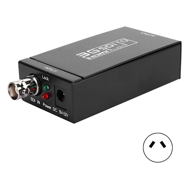 SDI till HDMI-omvandlare Kamera till TV Högupplöst Switchbox Svart 3G SDI-gränssnitt Stöd HDMI1.3 110‑240V Noir AU-kontakt