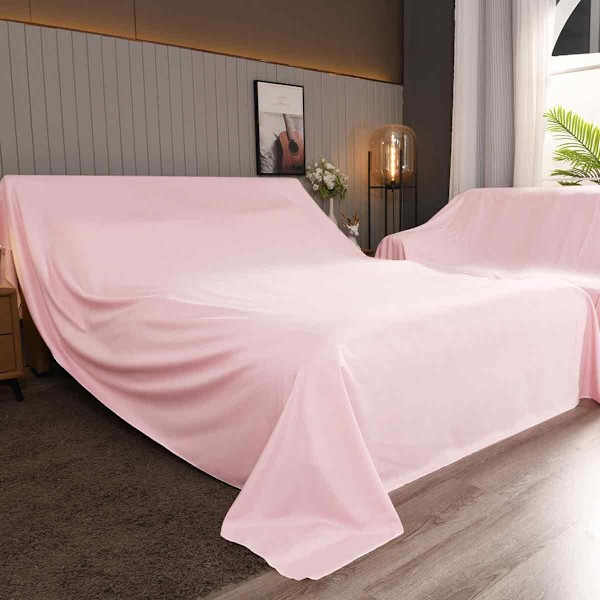 Dammskydd för möbler, tyg sofföverdrag, dammtätt tyg sängöverdrag, skåpsöverdrag, tyg dammblock asköverdrag hem (rosa) 2.4*4m