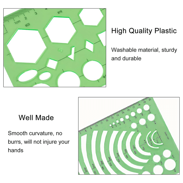 Cirkelsjabloner Mätgeometri Linjal Plast Geometrisk