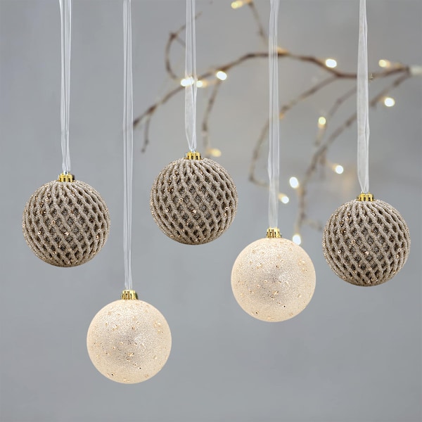12 pcs Christmas Ball Ornaments 8cm Glitter Sequin Foam Ball