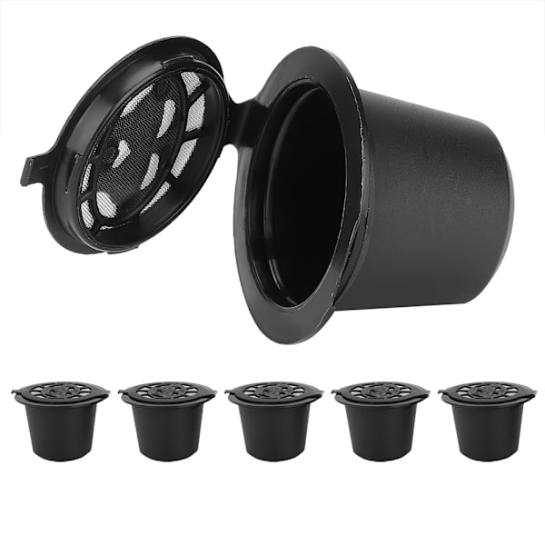 5 st/set Återanvändbara Påfyllningsbara Kaffe Kapslar Pods Filter Koppar