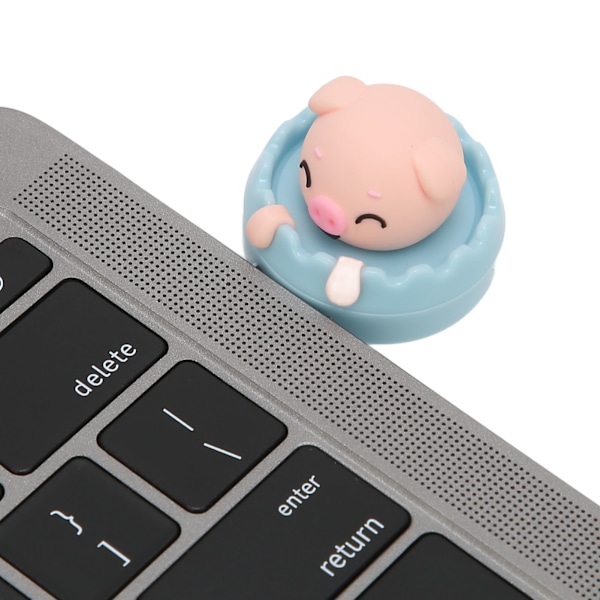 U Disk Söt Gris USB-gränssnitt Hot Swap Anti-elektromagnetisk störning Flash Drive för Hem Skola Kontor (Liten Rosa Gris Ring Spänne 32GB) Petit