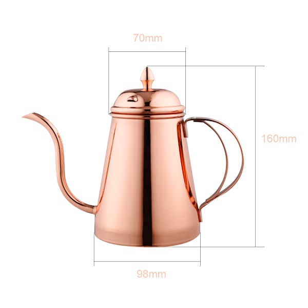 600 ml rostfritt stål exakt pipkanna för att hälla över kaffe och te