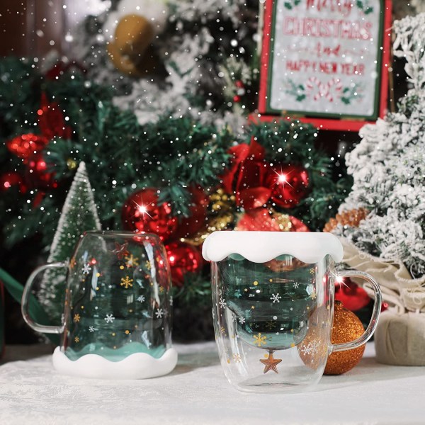 Süße Tassen Weihnachtsbecher Kaffee Tee Gläser trinken