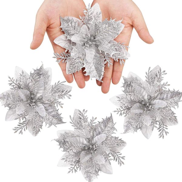 24pcs Weihnachtsblumen,Weihnachtsblumen Künstlich,