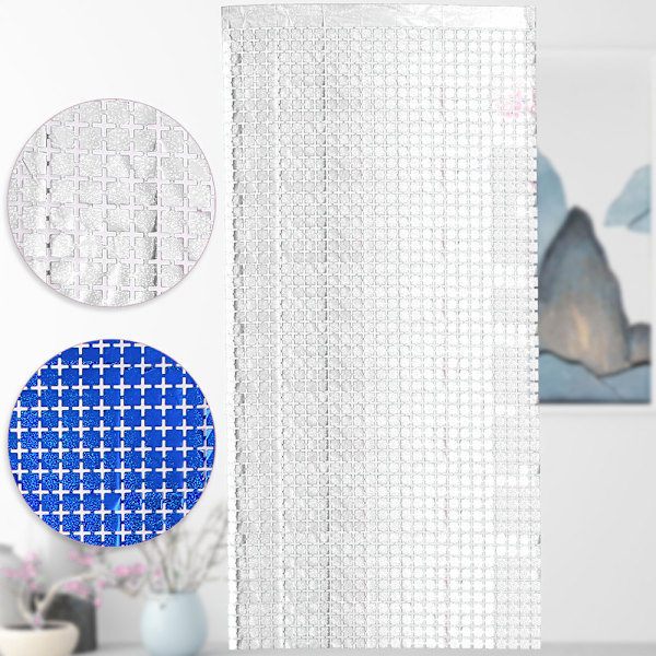 2Pcs Square Foil Fringe Backdrop Curtain Backdrop for Birthday,