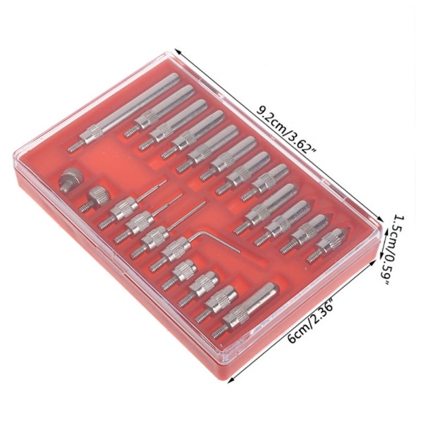 22 st Pointed Tip Dial Gauge Indicator Ersättningsmätspetsar med Väska