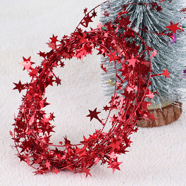 2 Rolls of Sparkly Star Tinsel Garlands with Wire for Xmas