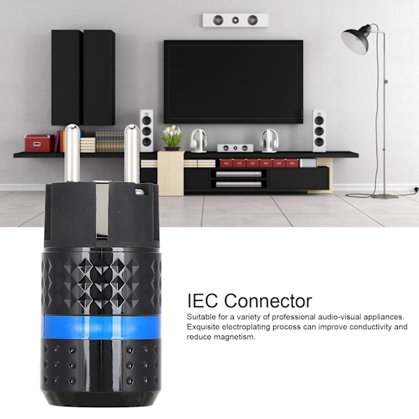 Monosaudio IEC-kontakt Ren Koppar Rodiumpläterad Ljudströmkontakt 100~250VE102R (Hane)