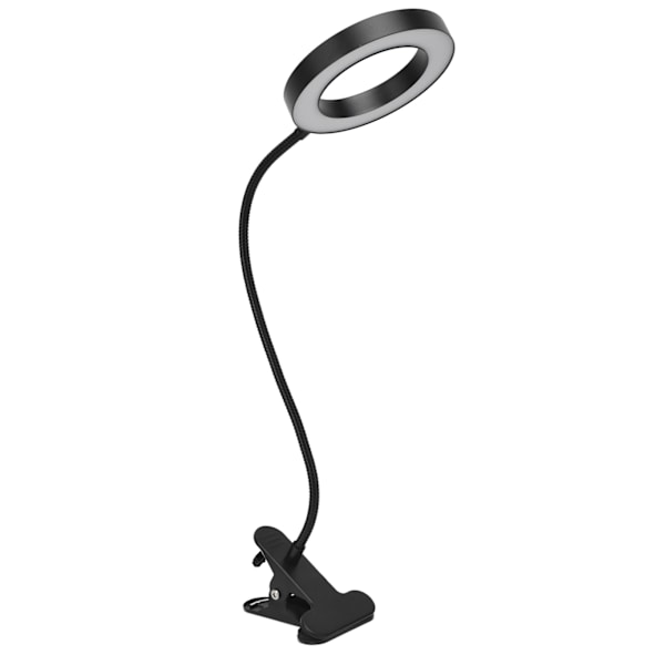 LED-bordslampa USB-driven klämma skrivbordslampa 3 färger steglös dimning justerbar nattläsningslampa för sovrum