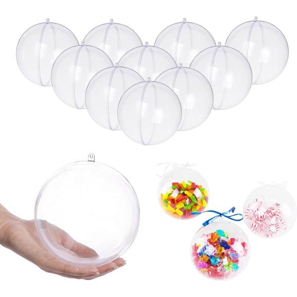 Clear Plastic Fillable Christmas DIY Craft Ball Ornament - Pack