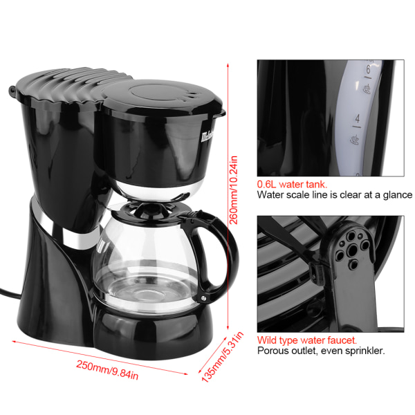 220V Elektrisk Kaffebryggare Maskin Hushåll Helt Automatisk