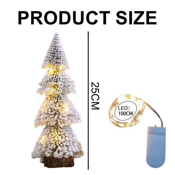 1 Flocked Cedar Tree with Lights Desktop Christmas Tree