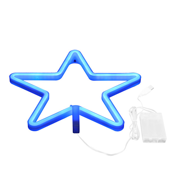 Stjärnformad LED-ljus neon skylt neonljus för födelsedagsfest vardagsrum USB/batteridriven
