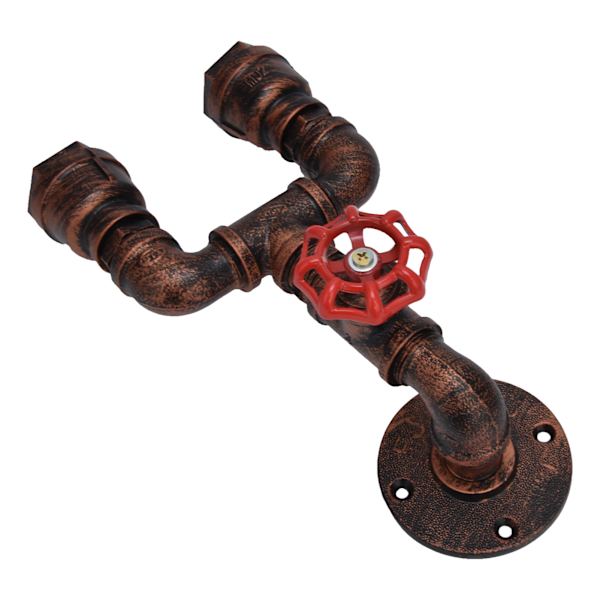 Dubbelhuvud vägglampa Mental vattenrör lampa Steampunk industriell vägglampa med E27 sockel för hem kök 220V