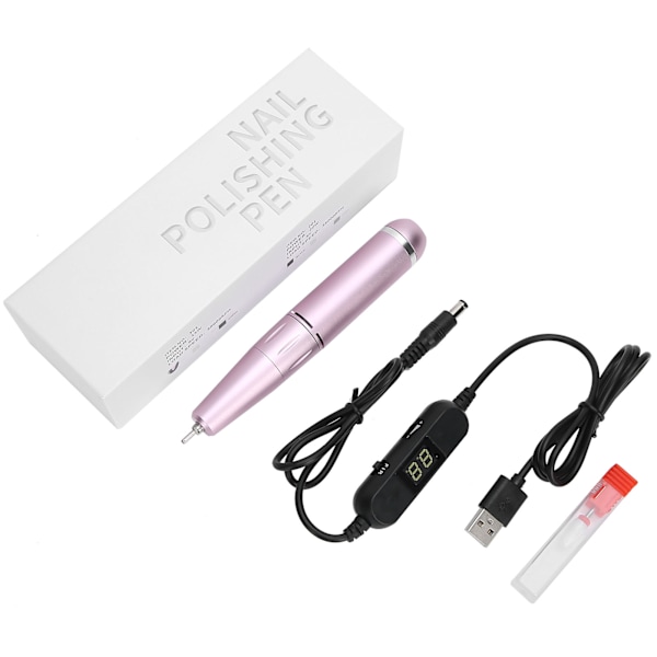 Elektrisk nagelpoleringsmaskin portabel USB snabb borttagning polerare borrpenna 30000 rpm Roséguld