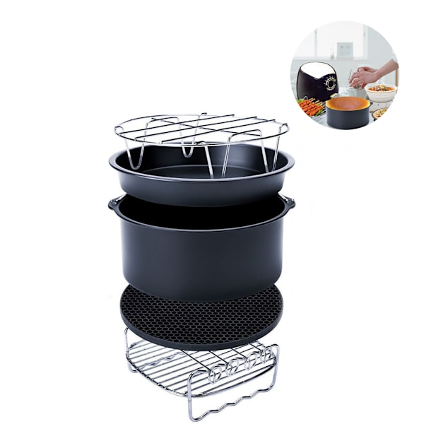 10PCS 6IN/16CM Air Fryer Tillbehör Säkerhet Pizza Bakform