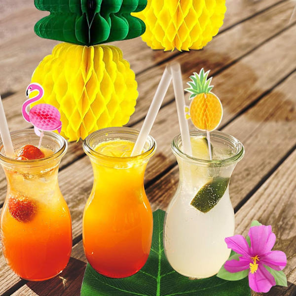 Hawaiian Party Decorations Set with Grass Table Skirt Hawaiian