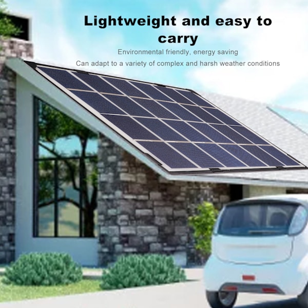 Högeffektiva polykristallina celler, mini vattentät solpanel för 12V batterier, hållbar och portabel off-grid laddningslösning som är