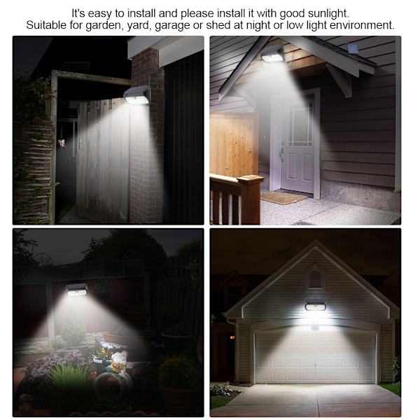 26LED solcellsdriven rörelsesensorlampa utomhus trädgård