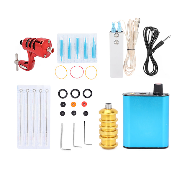 Tatuering Set Professionell Coil Tatuering Maskin Liner Shader Nål Kit Tillbehör Verktygsset UK-kontakt
