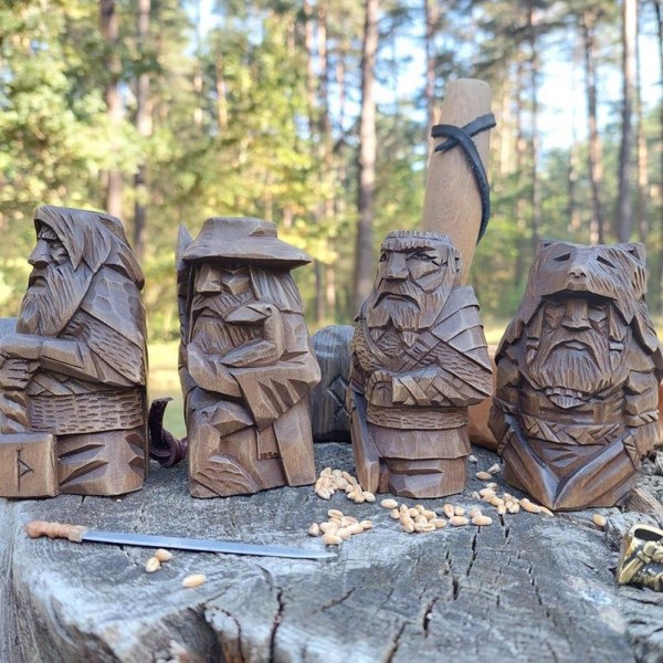 Odin Thor Resin Viking Staty Konst Hantverk Prydnader för Hemmet