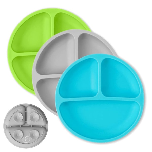 100% livsmedelsklassade silikondelade tallrikar - BPA-fri - Mikrovågsugn