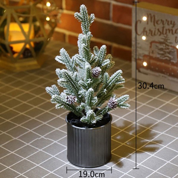 Flocking artificial Christmas tree, desktop cedar Christmas