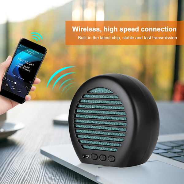 5.0 Trådlös Bluetooth Högtalare Vattentät Mini Portabel med LED-Ljus Svart SuppliesSvart