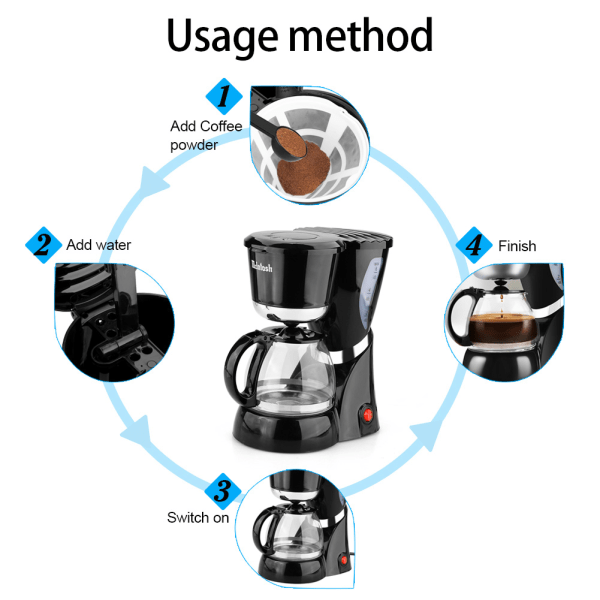 220V Elektrisk Kaffebryggare Maskin Hushåll Helt Automatisk