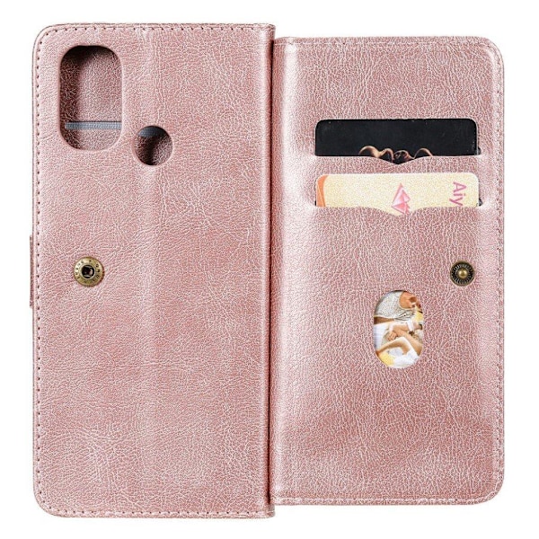 OnePlus Nord N100 fodral med 10 fickor - Rosa Rosa