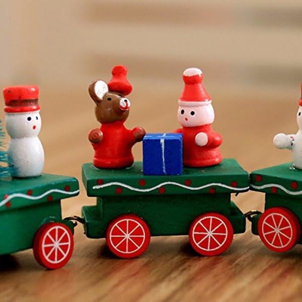 Mini Train en Bois pour Noël Décoration Cadeau