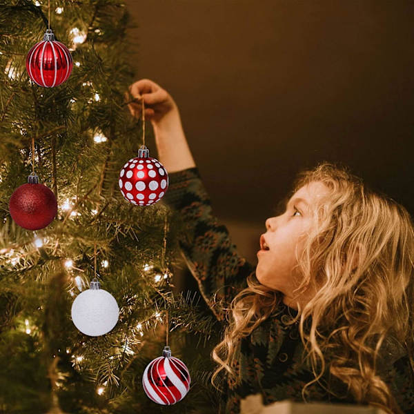 30Pcs Red Christmas Balls Ornaments for Christmas Tree,