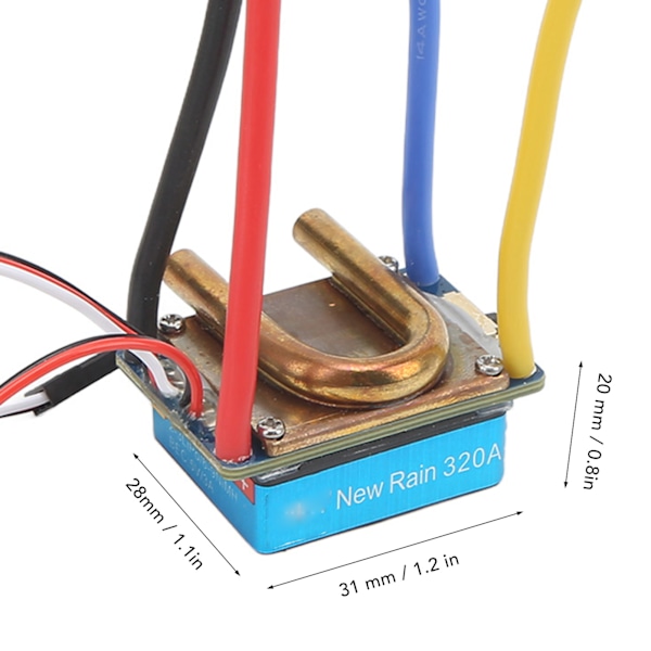 Enkel Installation Borstad ESC, 120A RC Bil Hastighetsregulator med Enkel Installation för 1/10 1/12 Modeller