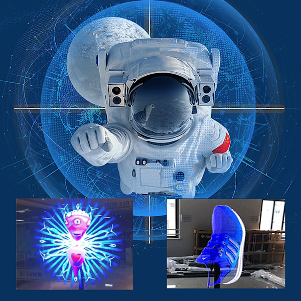 FA‑80 3D Hologram Reklamdisplay 928 LED-pärlor Skrivbordsreklamprojektor för Butik Bar Stormarknader 110‑240V