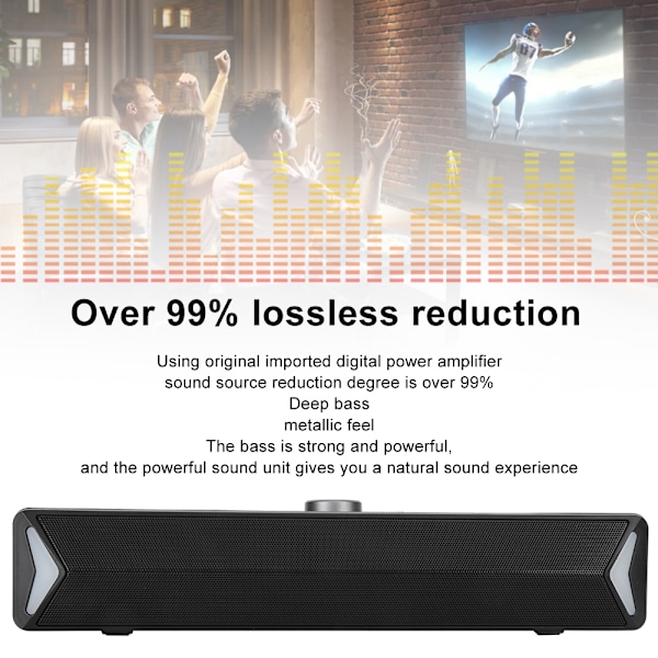 SADA Högtalare Hem Skrivbord Mini Subwoofer Oberoende Roterande Volymknapp Högtalare D6Svart