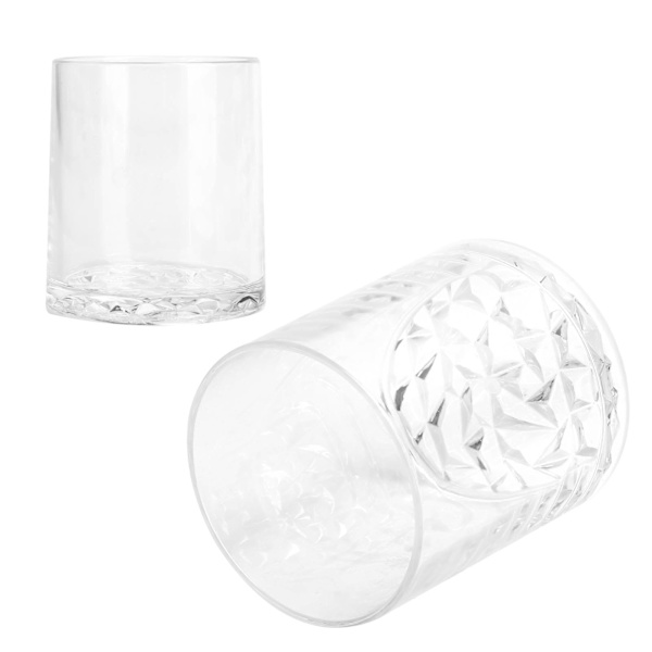300 ml akrylvinglas med diamantformad botten för juice och mjölkte